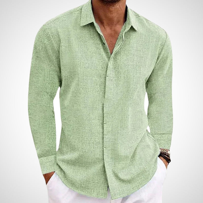 Chemise En Lin Fraten Unisexe Confort Léger Manches Longues Finition Propre Et Sobre Pour Style Décontracté Respirant