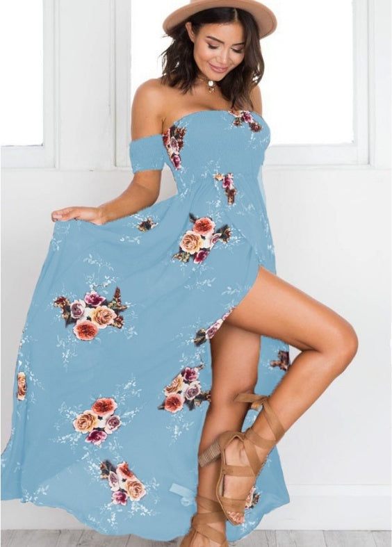 Fudus Boho Sommerkleid mit offener Schulter