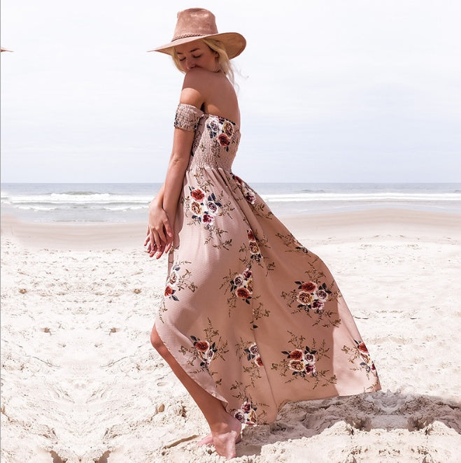 Fudus Boho Sommerkleid mit offener Schulter