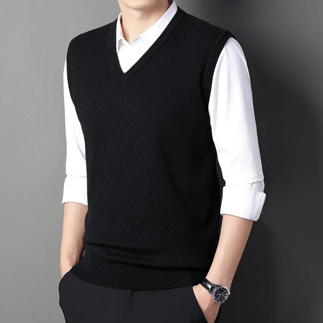 Gilet En Maille Harrison Couleur Unie Confortable Respirant Léger Parfait Pour Superposer Sur Des Chemises