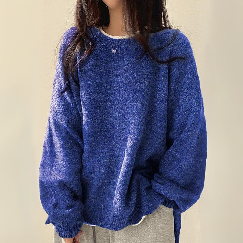 Pull Celira Oversize À Ourlet Fendu Avec Détail Fente Latérale Tricot Tout-Saisons Et Confort