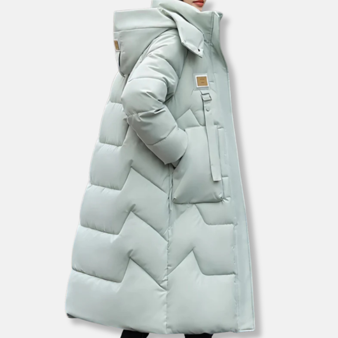 Trench Femme Matelassé Isolant Oversize Avec Capuche Et Col Haut Veste Chaude Pour Automne