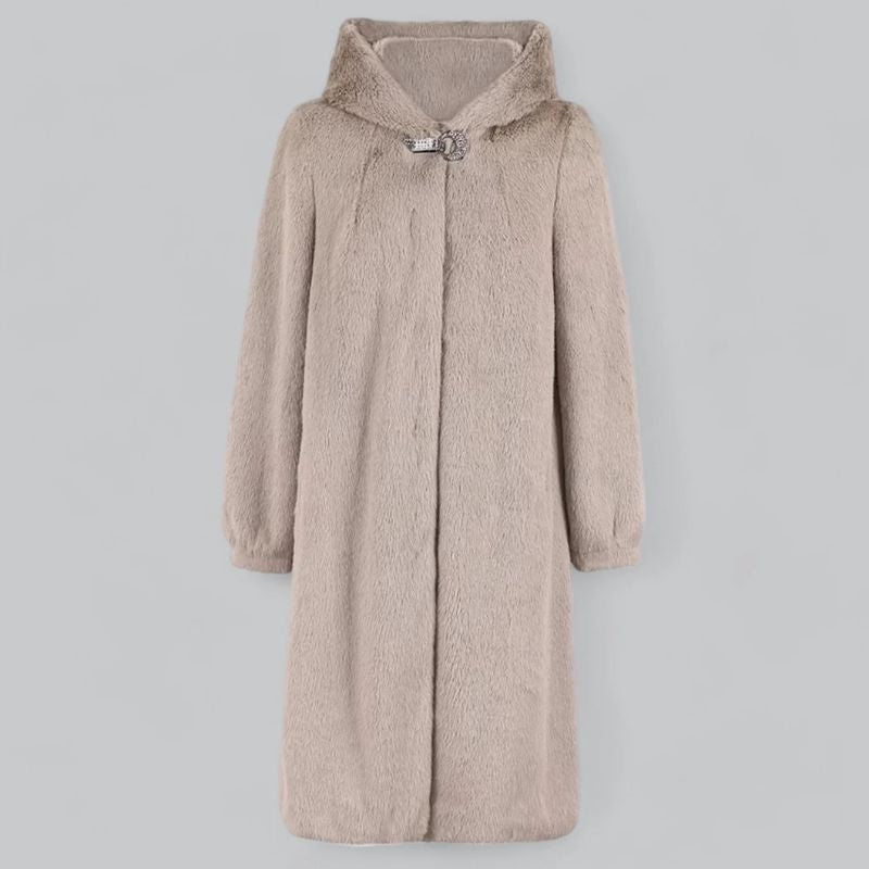 Manteau en Fourrure Synthétique Norvia avec Capuche Douce et Fermetures Invisibles Écoresponsable