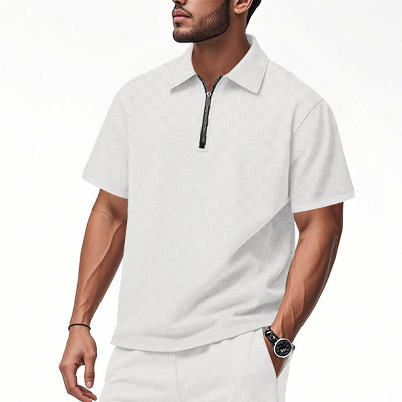Ensemble Deux Pièces Brixton Code Polo Zip Col Zippé Et Short Tailleur Parfait Pour Été