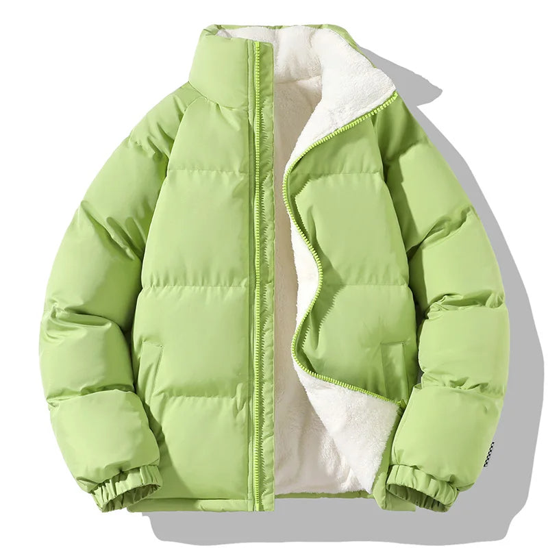 Fleece-lined Puffer Jacket with Alpine Design