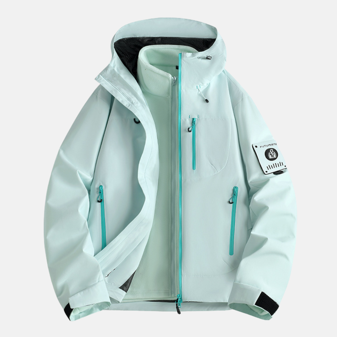 Veste 3 En 1 Pour Homme Avec Tissu Technique Pour Toutes Saisons Capuche Ajustable Et Fermeture Éclair