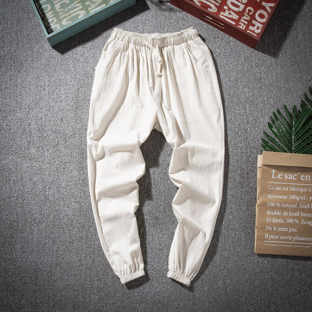Joggeurs Brooks Classic Look En Mélange Lin Respirant Léger Confort Décontracté Et Élégant Pour Maison Et Ville