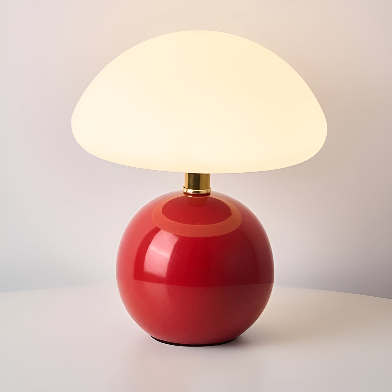 Lampe De Table En Céramique Champignon Moderne Avec Lumière Ambiante Et Trois Modes De Couleur