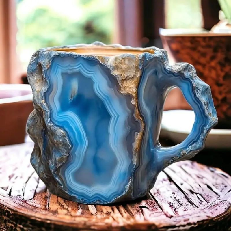 Mug Prismora En Résine Inspiré Par Textures Cristallines 300 Ml Design Unique Et Tactile