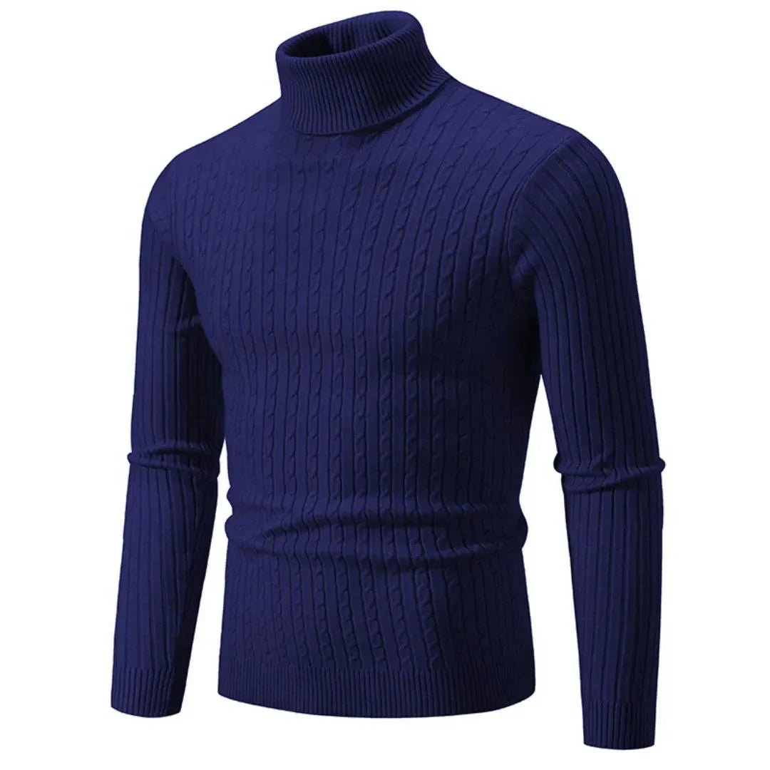 Pull Roulé Classique Aurelio En Maille Douce Et Côtelée, Col Haut Extensible Pour Tenue Décontractée Et Formelle