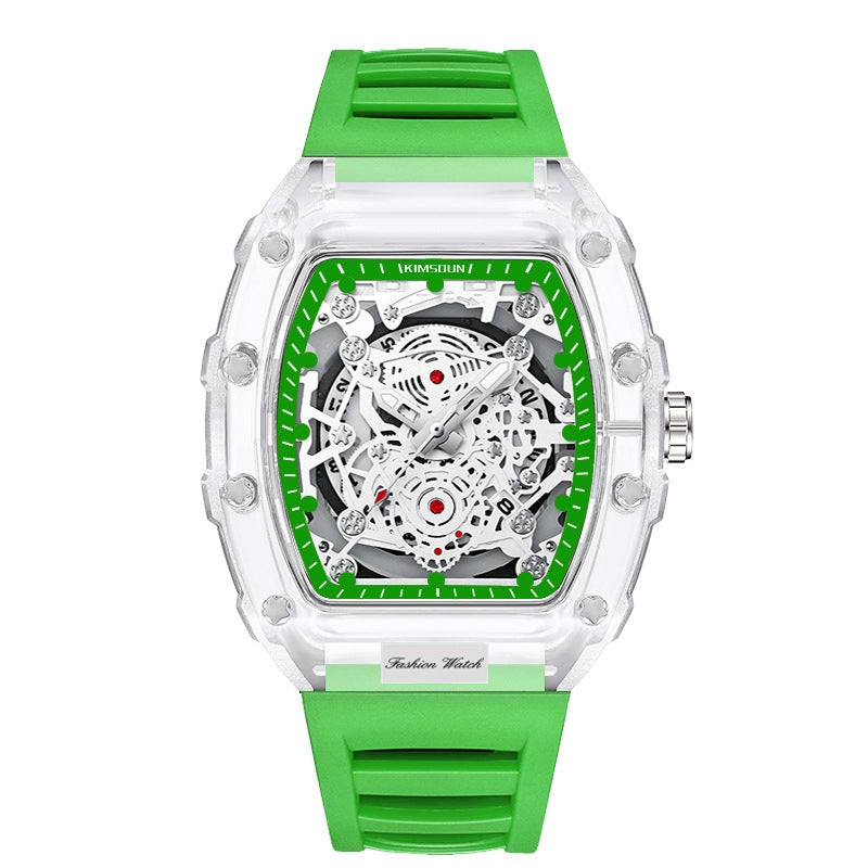 Montre Rylan Forge À Mouvement Visible Boîtier Transparent Étanche Résistance Aux Chocs Cœur Quartz Précision