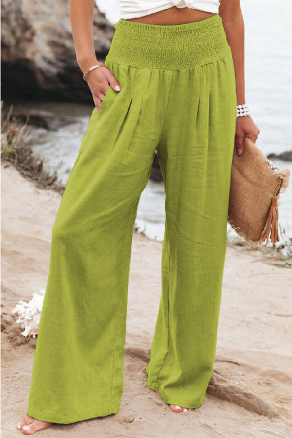Mia Pantalon Femme À Jambes Larges Pour Vacances Décontractées Plage Confort Élégance