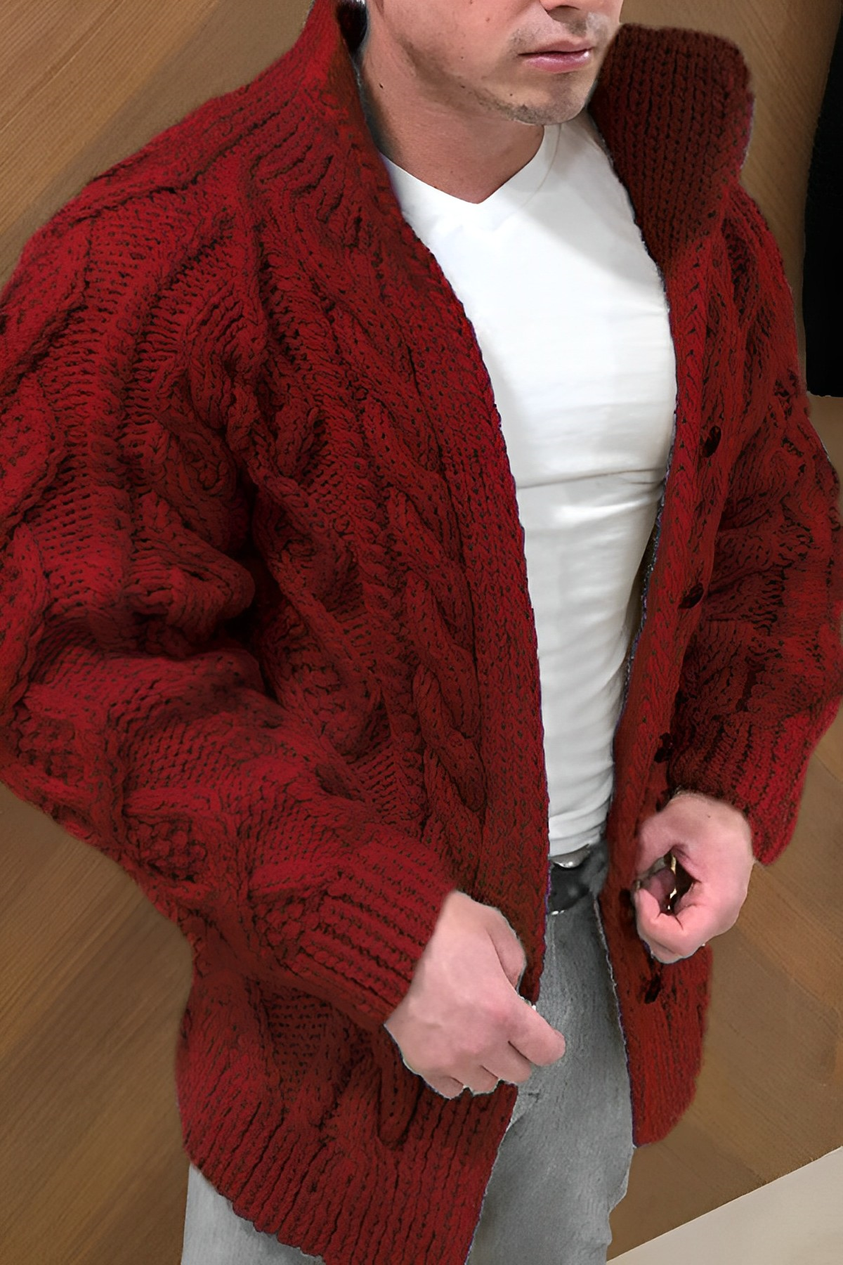 Adam: Warme Strickjacke im Zopfmuster