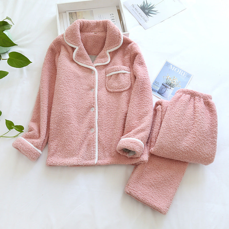 Ensemble Pyjama Olivia Deux Pièces À Coupe Décontractée Col Boutonné Avant Amawinc Hivernale Pour Femmes