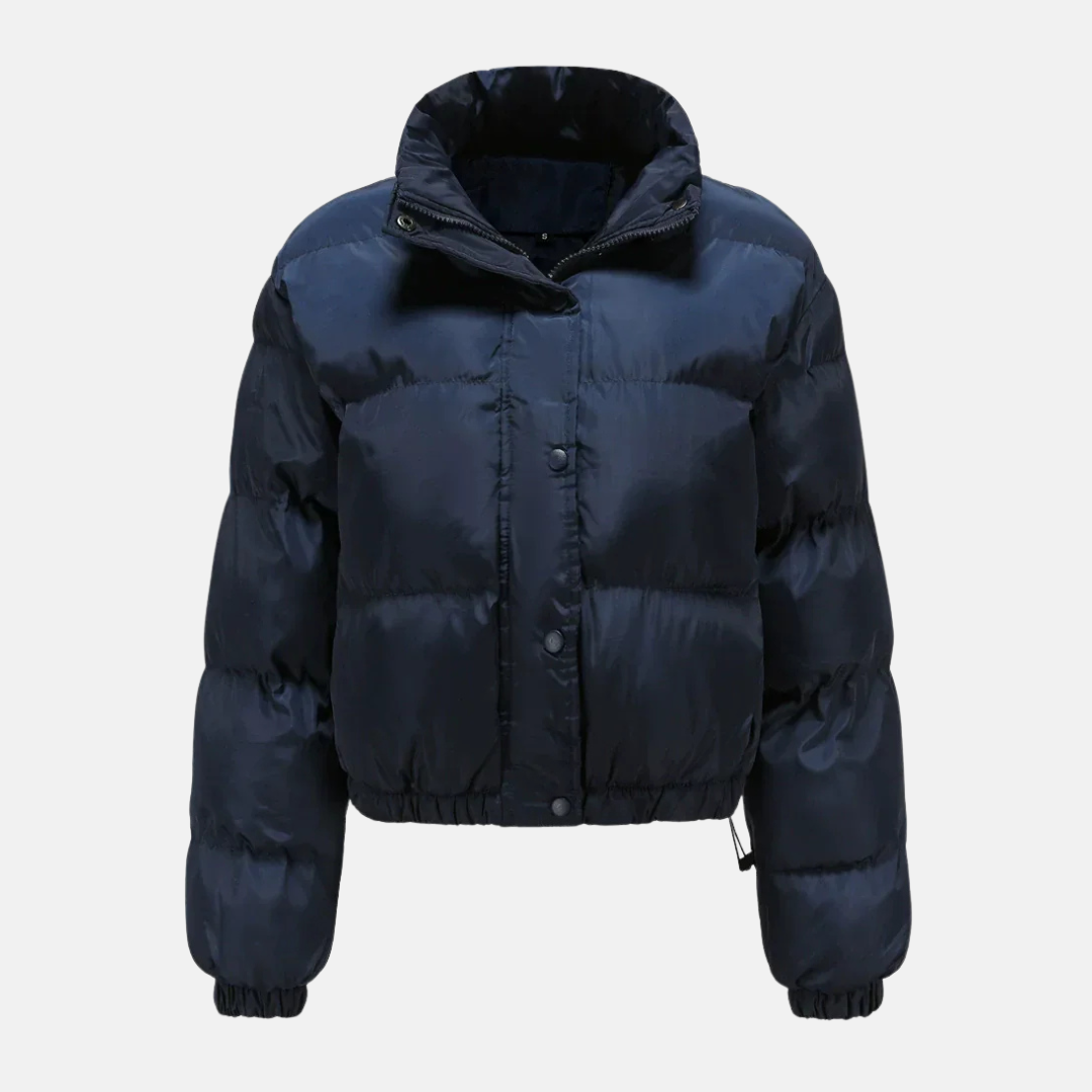 Manteau Puffer Oversize Femme Imperméable Matelassé Avec Ourlet Court Et Fermeture Par Boutons