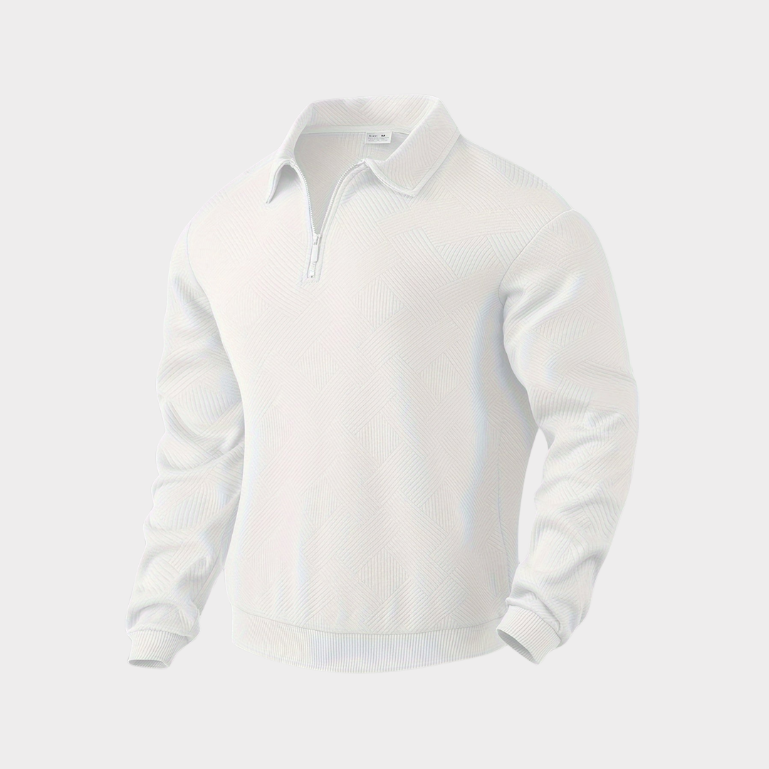 Vince Homme Sweatshirt Pull Demi Zip À Maille Texturée Design Moderne Confort Contemporain