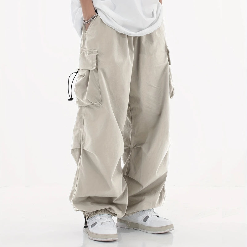 Malvor Pantalon Cargo Large À Cordon Poches Utilitaires Style Urbain Et Fonction Extérieure