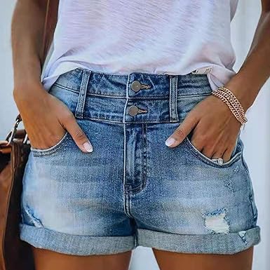 Clio Denim Shorts - Distressed
