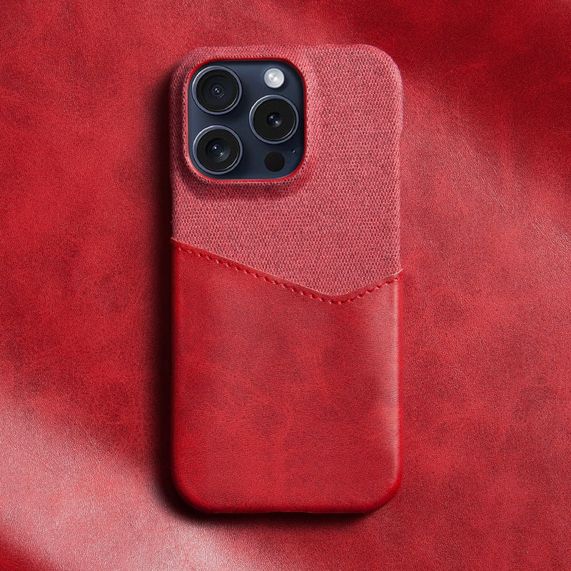Lanso Étui iPhone Cuir Véritable Et Tissu Texturé Pour Une Bonne Prise MagSafe Et Porte Carte Intégré Anti Traces