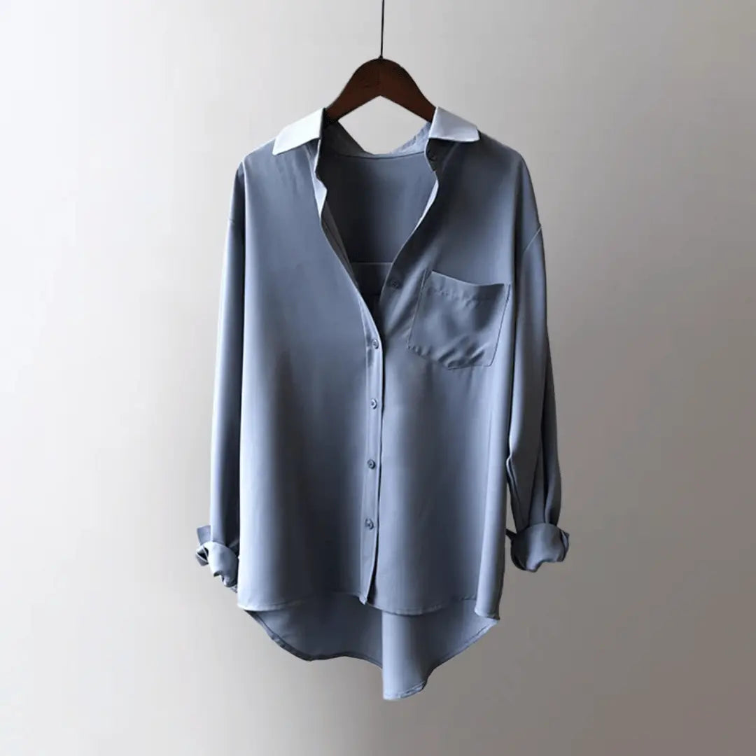 Chemise Satinée Carolina Klein Luxe Charmeuse Lotus Pour Élégance Professionnelle