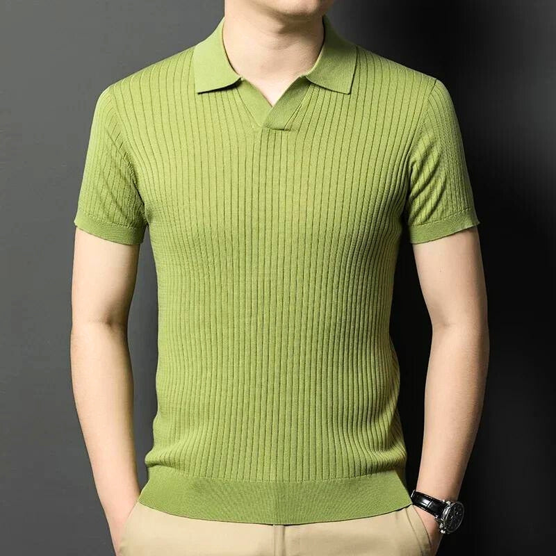 Polo En Maille Classique Coupe Confortable Col Classique Tissu Doux Et Respirant