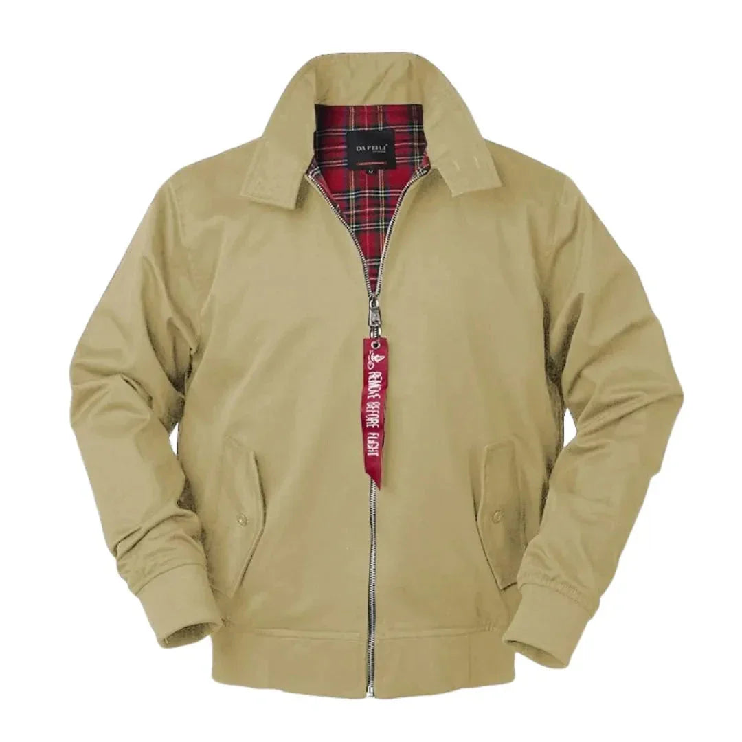 Veste Harrington Classique Pour Homme Waylynn Avec Doublure Tartan Épaules Taillées Poignets Côtelés