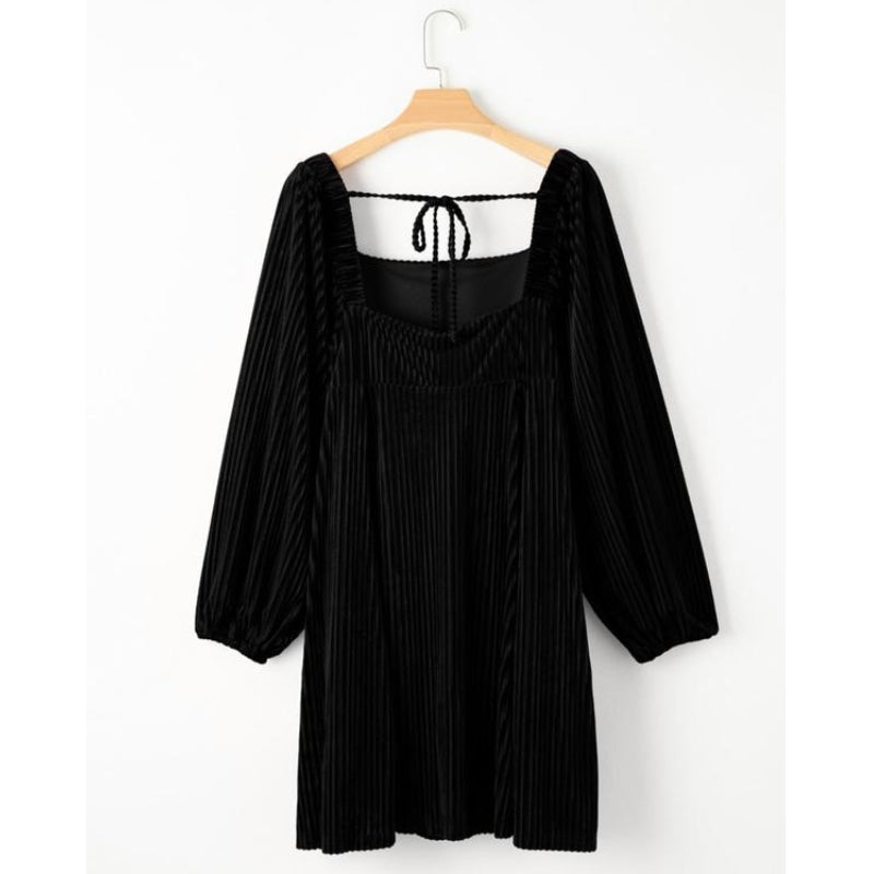 Robe Velours Bellamy Vert Émeraude Mini Pour Soirées Élégantes Avec Décolleté Carré Et Plis Verticales