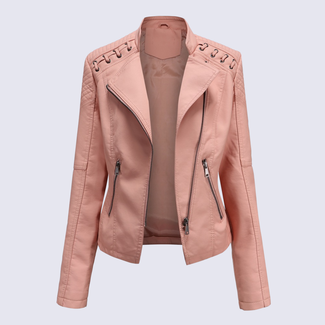 Lena Veste Femme en Faux Cuir Amawinc PU Luxe et Chic pour Temps Frais et Hiver Polyvalente