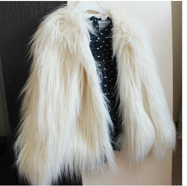 Damen Flauschige Kunstfelljacke mit voluminösem Schnitt und elegantem Kragen Amawinc