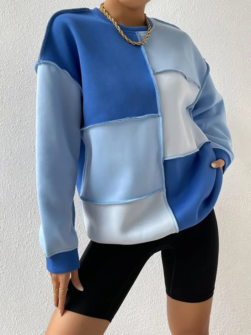 Damen-Sweatshirt mit Farbblock-Design und stylischer Passform von Fudus
- Krohn-e