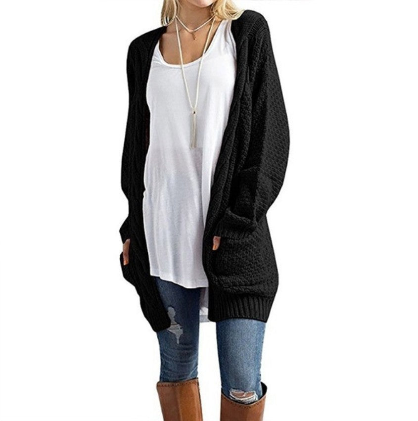 Damen Strickjacke in offener Form mit oversized Schnitt Amawinc