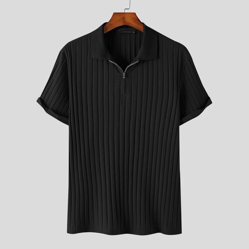 Belro Polo Léger Respirant Élasthanne Résistant Aux Plis Zip Premium Coupe Fidèle À La Taille