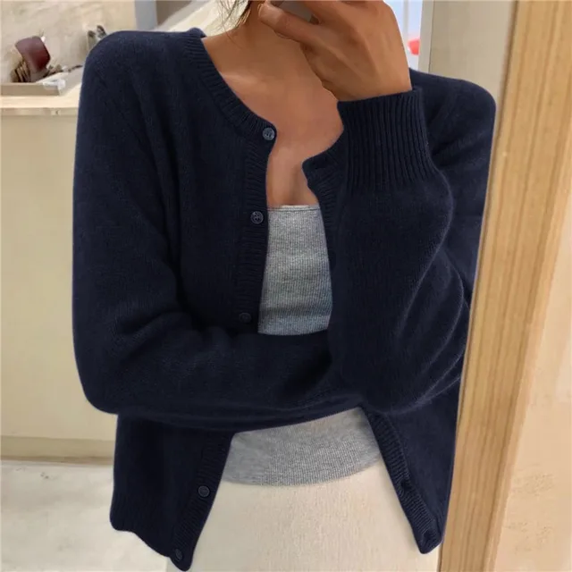 Cardigan Boutonné Pour Femmes D'Hiver À Manches Longues En Maille Décontractée Erica