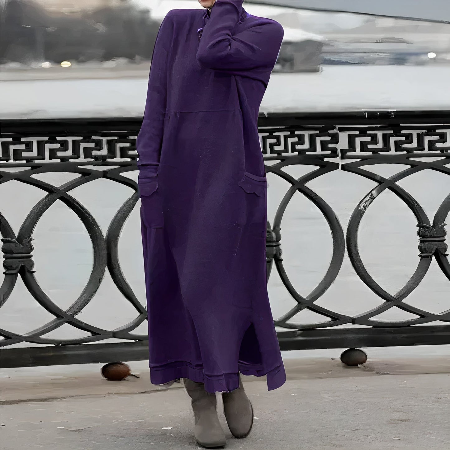 Relaxed, warm maxi dress - Alana