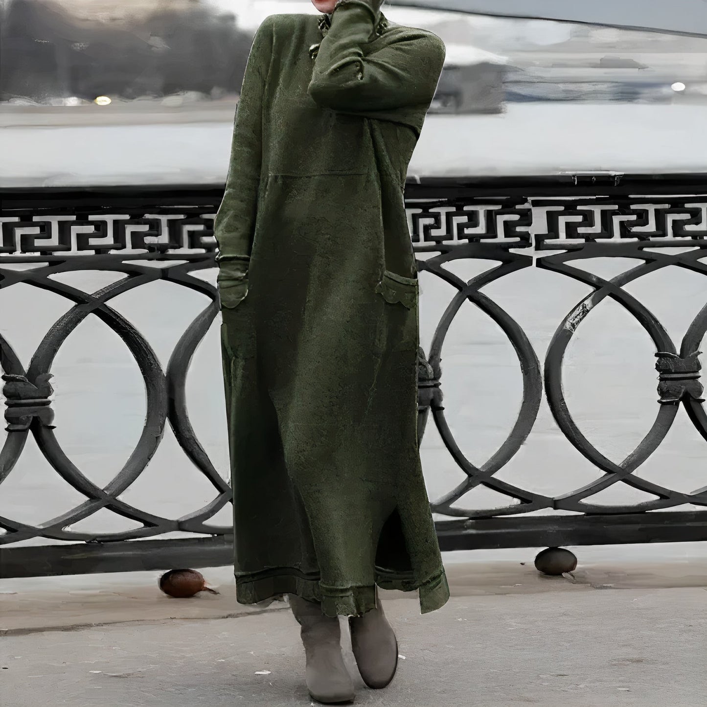 Relaxed, warm maxi dress - Alana