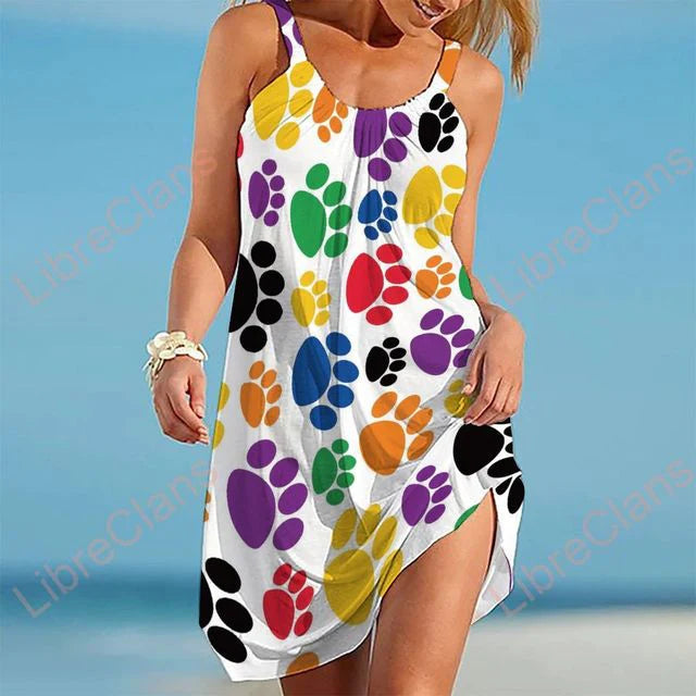 Kleid für Damen mit Pfotenabdrücken