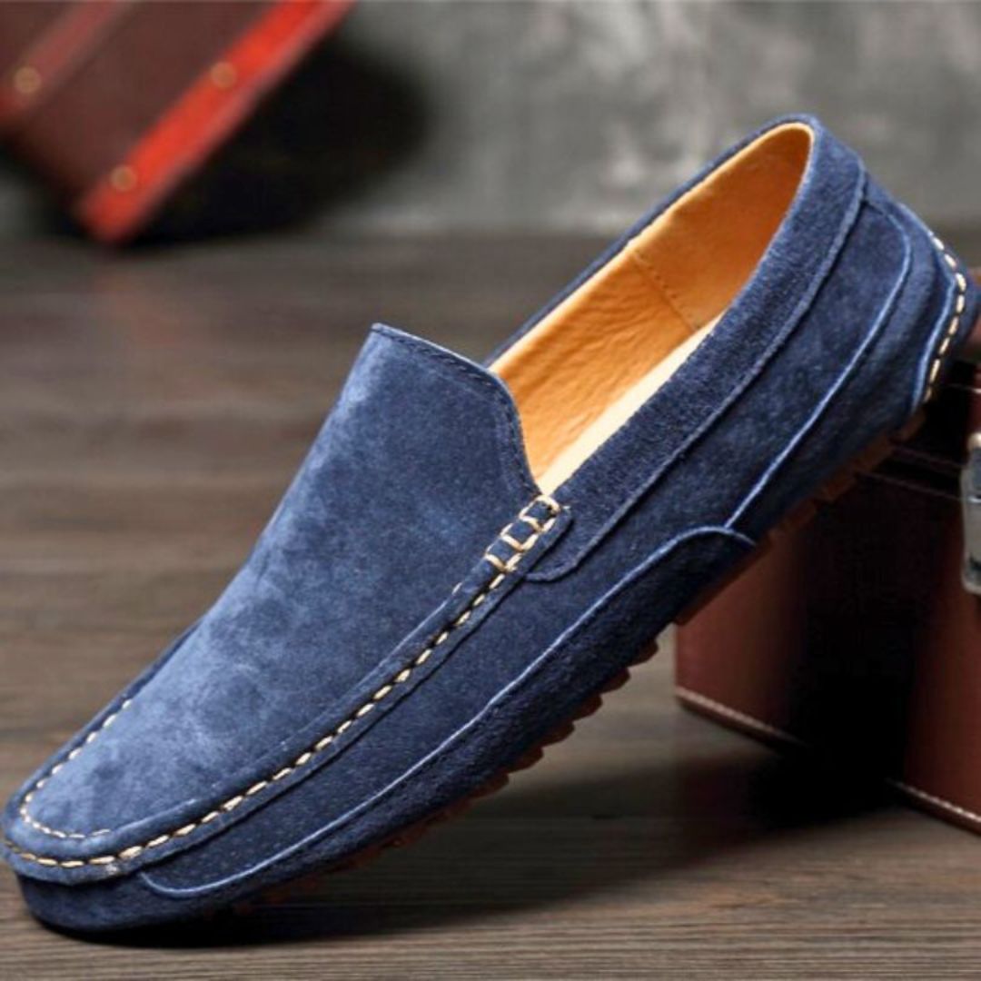 Adrian Mocassins En Daim Pour Hommes Cuir Véritable De Luxe Confort Tout Au Long De La Journée