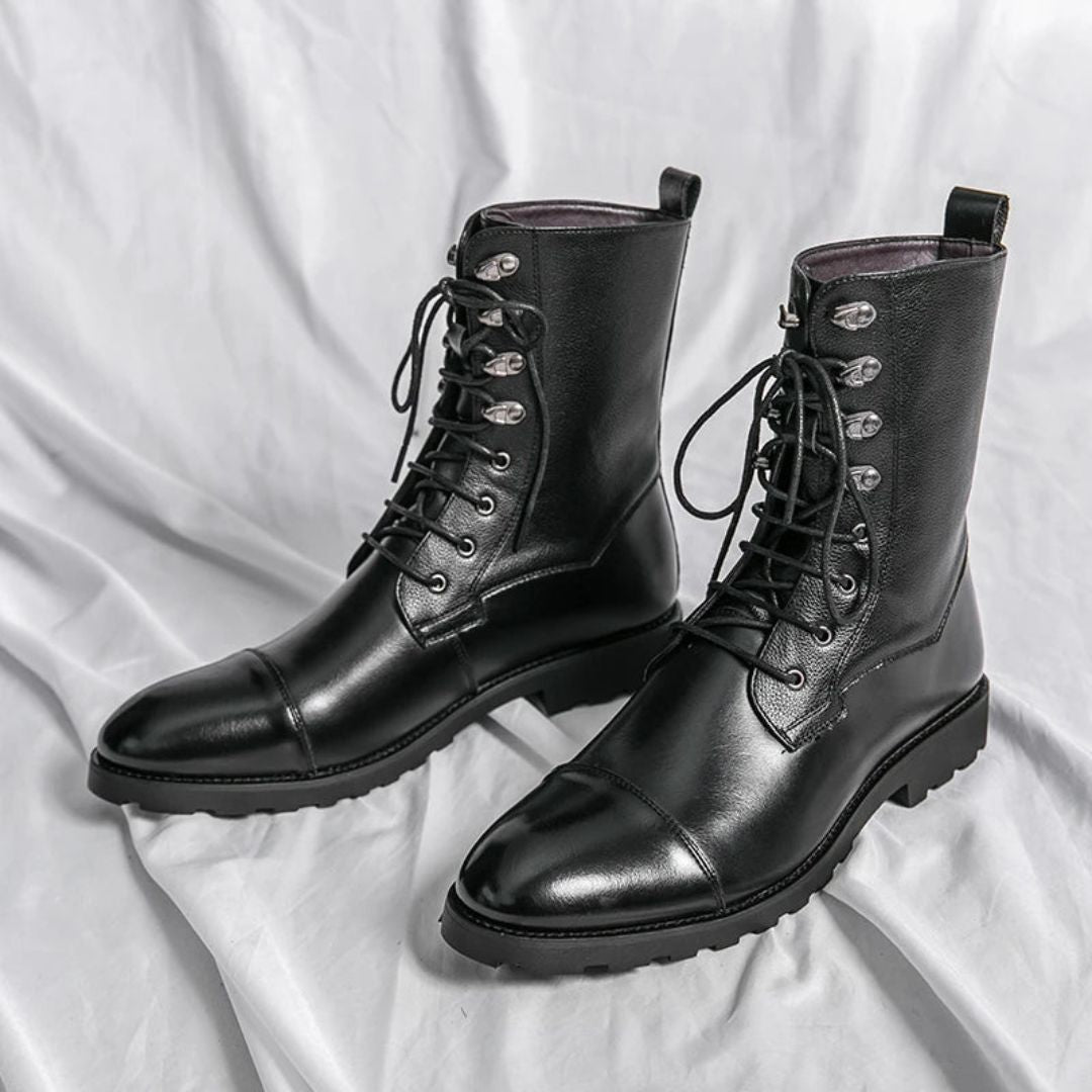 Bottes Alaric Vanguard En Cuir Pleine Grain Avec Doublure Intérieure Rembourrée Et Design Bout Cap