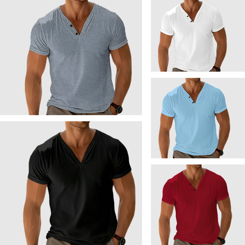 Chemise Henley Breeze Léger Alessandro Veneti pour Homme Confortable et Respirante