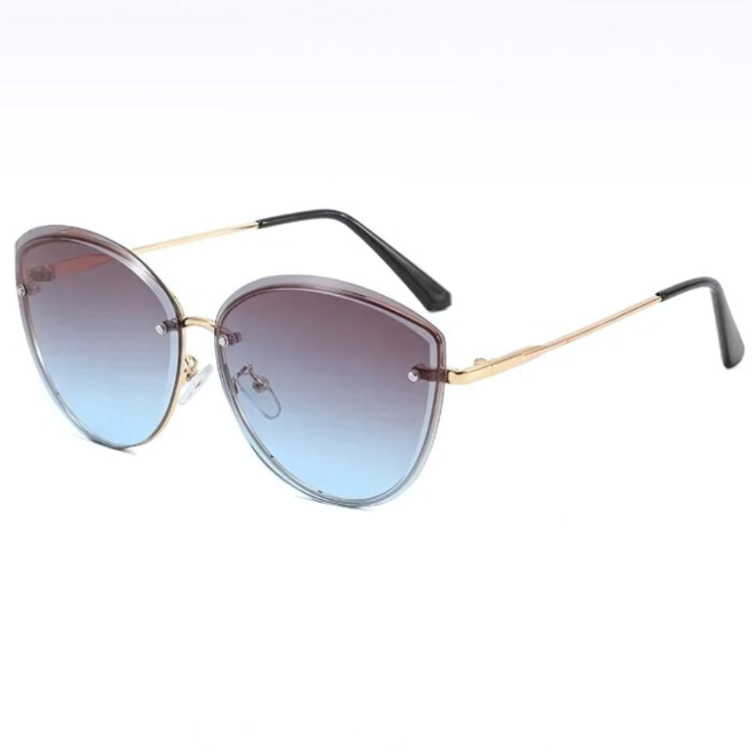 Lunettes De Soleil Œil De Chat Amara Silhouette Sans Cadre Avec Protection UV400 Et Monture Métal Premium