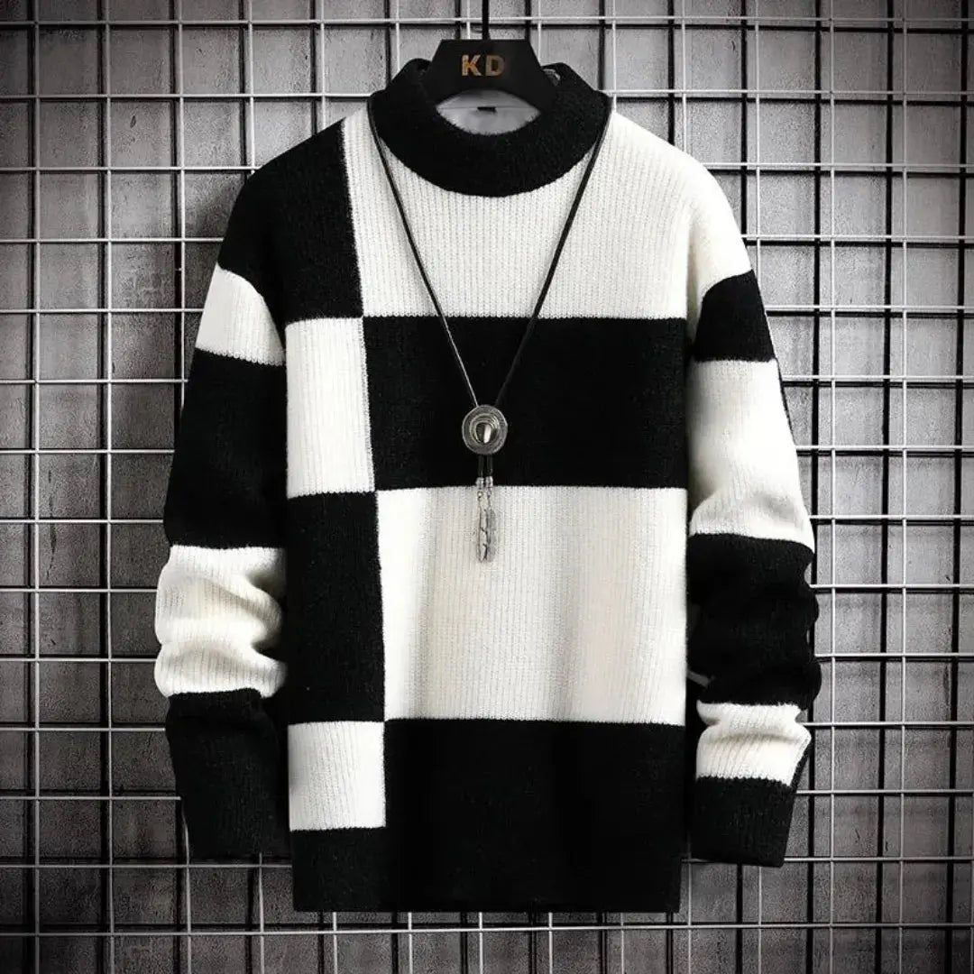 Amawinc Apollo Monochrome Memento Pull à Col Rond Coupe Décontractée pour Temps de Transition