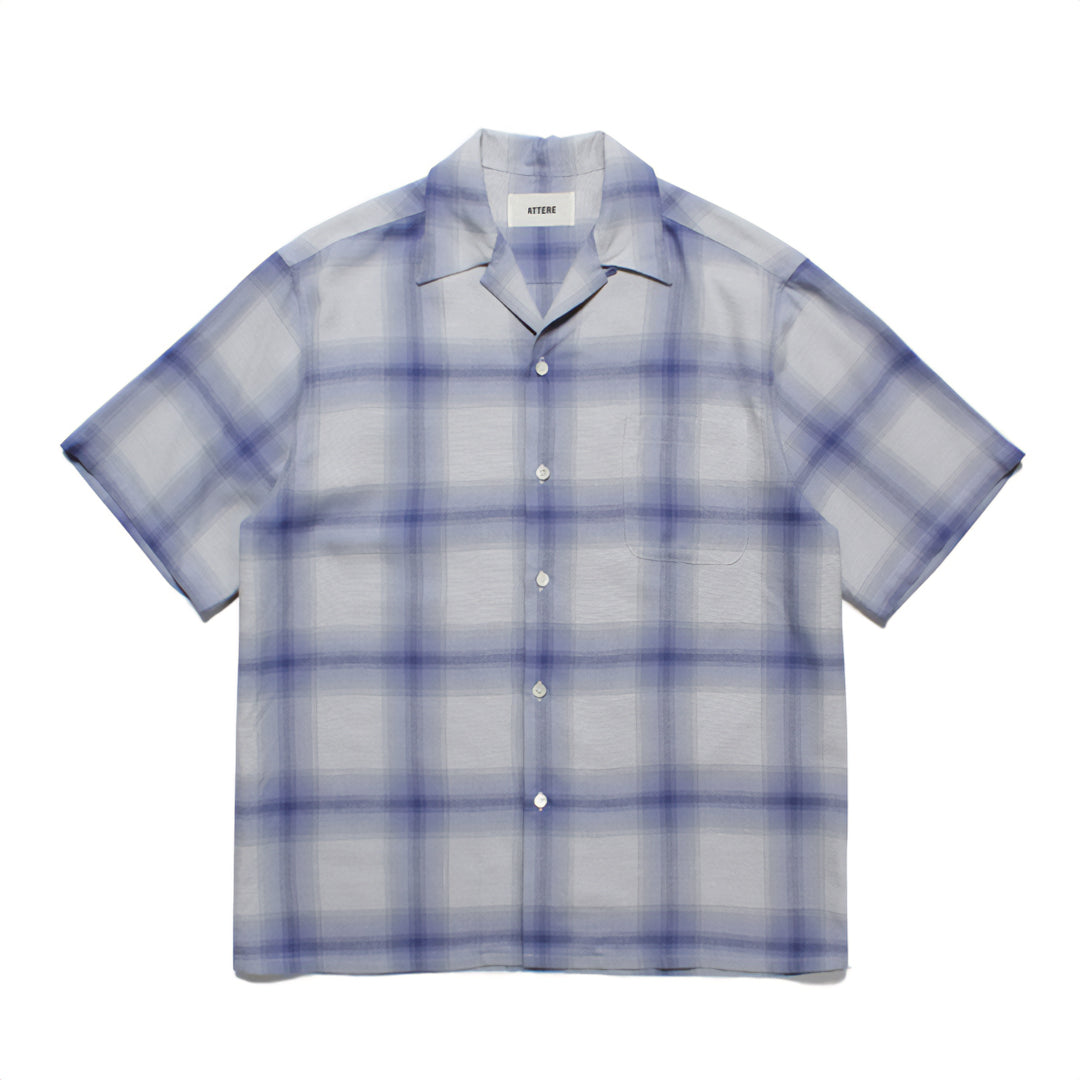 Chemise Cubaine À Carreaux Ombrés En Coton Premium À Manches Courtes Avec Col Curban