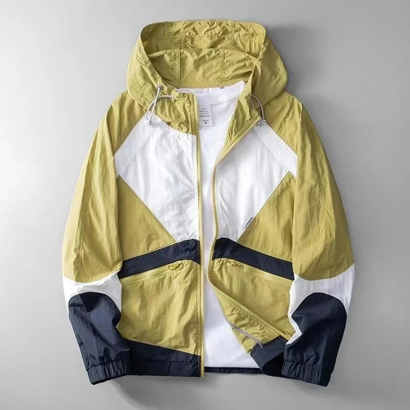 Veste Coupe Vent Axel Avec Capuche Ajustable Légère Et Imperméable Design À Blocs De Couleurs