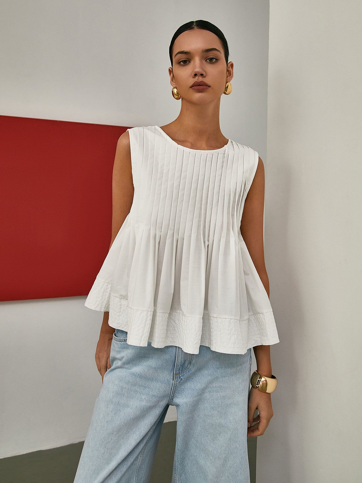 Armless Peplum Blouse by Fudus | Faltiger