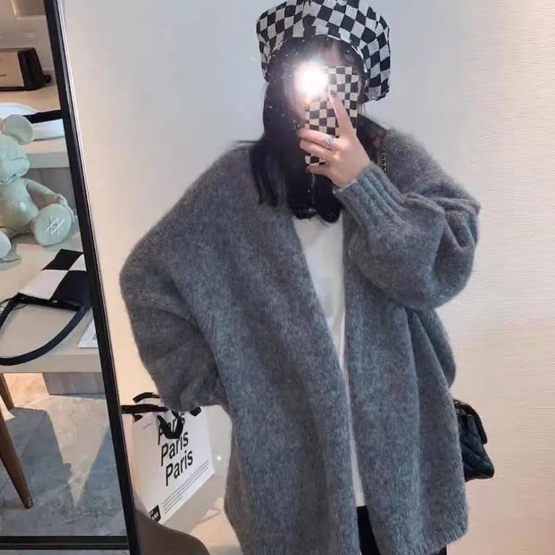 Cardigan Manches Longues Femme Décontracté Ample Pour Couches Amawinc Dana Pour Style Quotidien