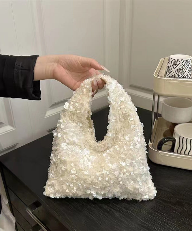 Magnifique sac fourre-tout à paillettes blanches pour femme - Amawinc