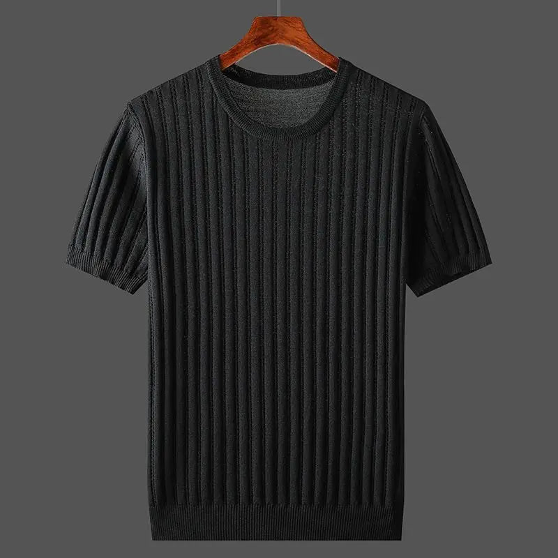 Baumwoll-Strick-T-Shirt für Herren mit kurzen Ärmeln