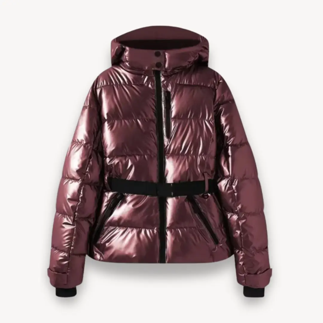 Doudoune Matelassée Ceinturée Pour Femme Imperméable Résistante Avec Capuche Détachable Chaude Chic