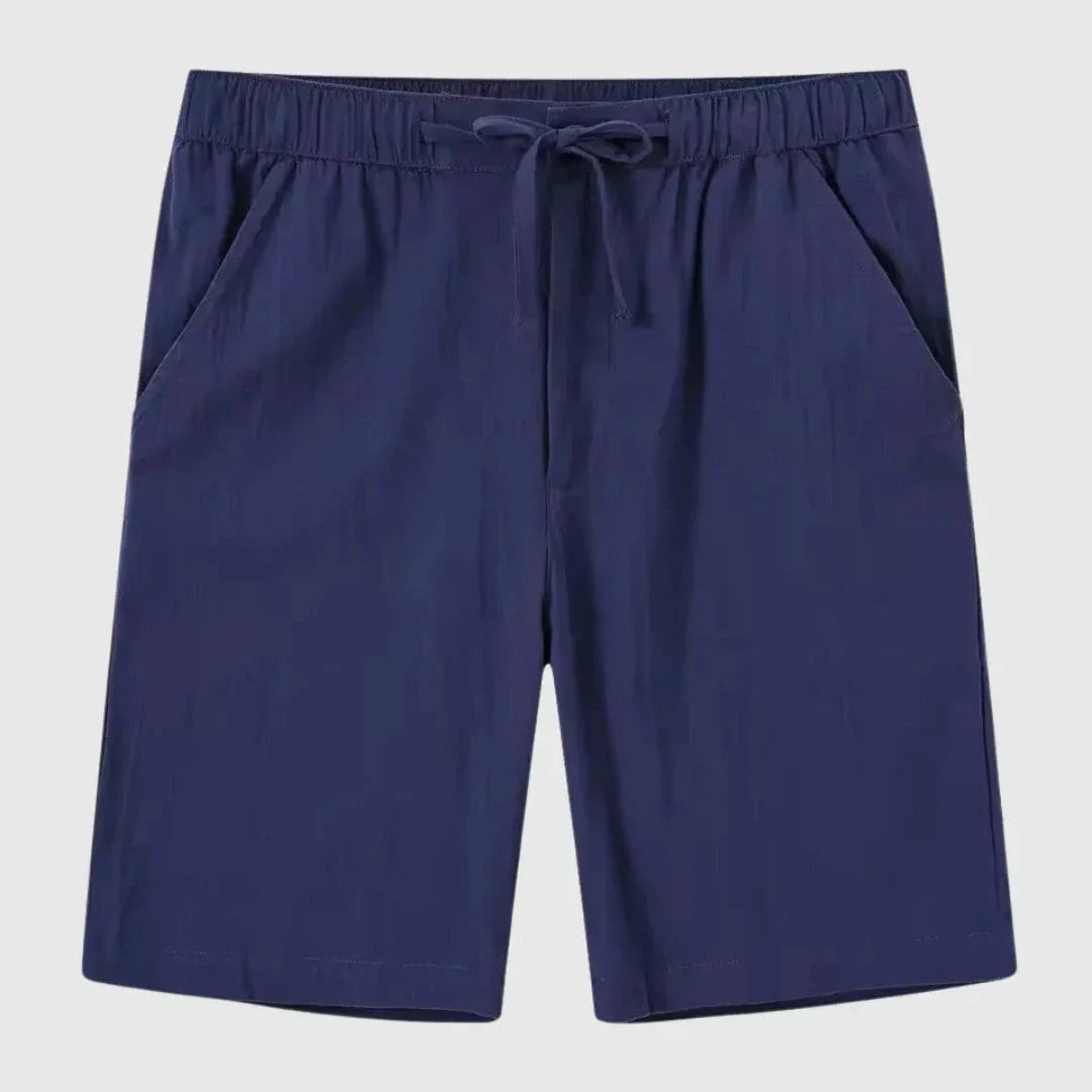 Shorts Décontractés À Taille Moyenne Avec Cordons En Mélange Coton Lin Pour Homme Confort Estival Respirant