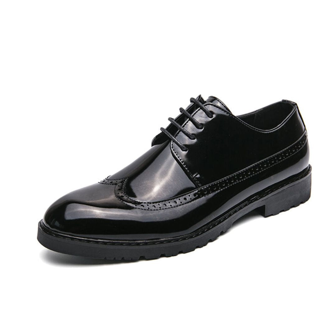 Chaussures Derby Benjamin Amawinc En Cuir Premium Avec Finition Ultra Brillante Pour Hommes